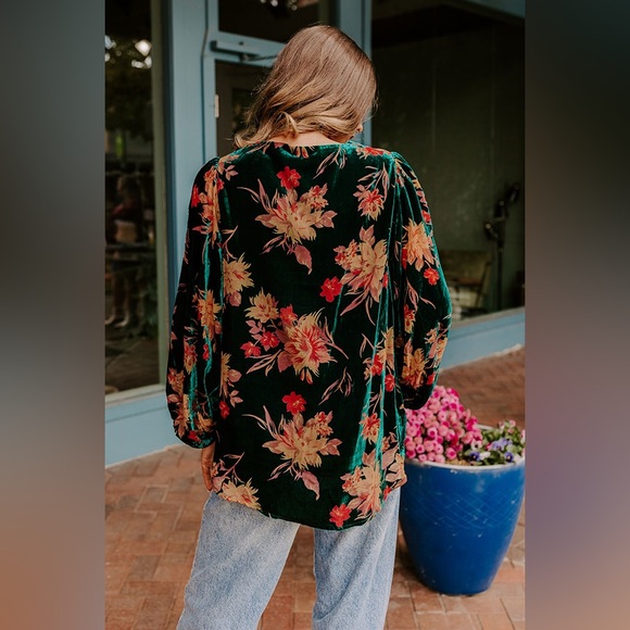 Vici Forest Fairy Burnout Velvet Blouse Top - Picture 4 of 9